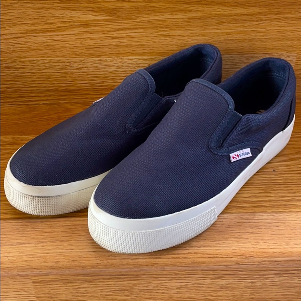 ✨SUPERGA✨ Navy/White Cotu  slip-on shoe
